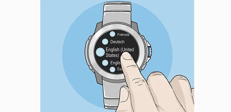  انتخاب زبان در ساعت هوشمند 